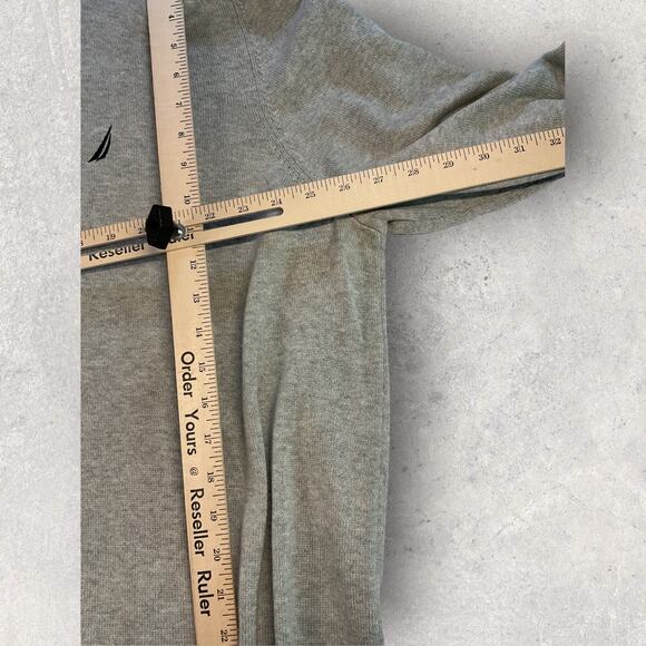 Nautica Men’s 3XL Sweater Big & Tall Quarter Zip Pullover Light Gray NWT - Picture 11 of 12